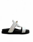 Ciabatta con fasce elaborate in pelle e dettaglio oro - Irma SS25