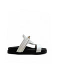 Ciabatta con fasce elaborate in pelle e dettaglio oro - Irma SS25