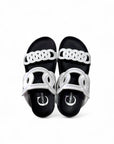 Ciabatta con doppie fasce geometriche in pelle - Grove SS25