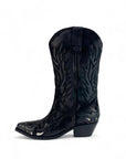 Texano con ricami in nabuk nero - Cowgirl SS25