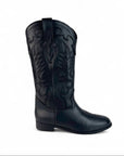 Stivali con ricami in pelle nero - Elettra SS25