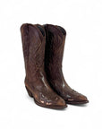Texano con ricami in nabuk cioccolato - Cowgirl SS25