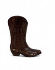 Texano con ricami in nabuk cioccolato - Cowgirl SS25