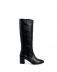 Stivale alto con tacco in pelle nero - Mary