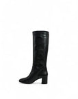 Stivale alto con tacco in pelle nero - Mary