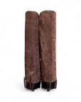 Stivale a punta in camoscio marrone cintura in cocco - Kaelis