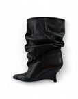 Stivaletto con drappeggio in pelle nero - Lolita draped