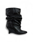 Stivaletto con drappeggio in pelle nero - Lolita draped