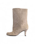 Stivaletto in camoscio taupe - MRS LOW SQUARE