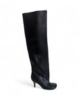 Stivale alto al ginocchio con tacco quadrato in pelle nero - Mersia Evolution SQUARE
