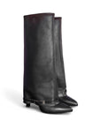 Stivale a punta con piegone in pelle nero - Tokyo