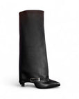 Stivale a punta con piegone in pelle nero - Tokyo