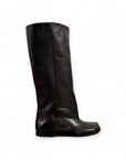 Stivale ampio con punta quadrata in pelle nero - Eivissa