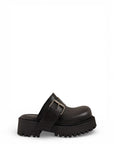 Sabots en cuir noir - Fabula