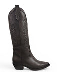 Texano alto in pelle nero - Sahara