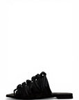 Suede and leather fringed slipper - Mina