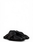 Sabot intrecciato con punta quadrata in pelle nero - Aisha