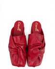 Sabot intrecciato con punta quadrata in pelle rosso - Aisha
