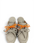 Suede Lace-up Clogs - Hanna