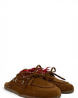 Suede Lace-up Clogs - Hanna