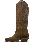 Texano alto in camoscio talpa - Sahara