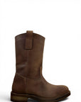 Stivaletto con bande laterali in pelle taupe - Marty low