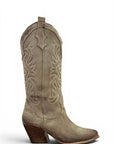 Texano con ricami in camoscio beige - Kira