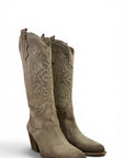 Texano con ricami in camoscio beige - Kira