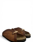 Sabot in raffia con dettaglio oro - Allis