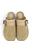 Sabot con fibbia in raffia beige - Aida