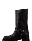 Anfibio con punta quadrata in pelle nero - Sheryl