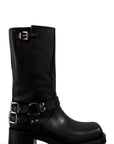 Anfibio con punta quadrata in pelle nero - Sheryl