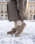 Mocassino in camoscio taupe - Amy