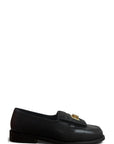 Mocassino con dettaglio oro in pelle nero - Audrey