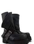 Anfibio con fibbie in pelle nero - Adele