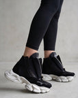 Sneakers scuba in pelle e camoscio nero - Cecily