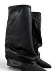 Stivale con piegone in pelle nero - Melissa