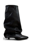 Stivale con piegone in pelle nero - Melissa
