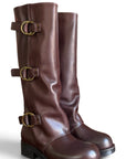 Anfibio con fibbie in pelle marrone - NOVA