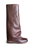 Stivale con piegone in pelle marrone - Marchal