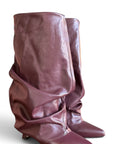 Stivale con piegone in pelle bordeaux - Melissa
