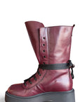 Anfibio con taschino in pelle bordeaux - Maya