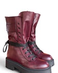 Anfibio con taschino in pelle bordeaux - Maya