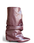 Stivale con piegone in pelle bordeaux - Melissa