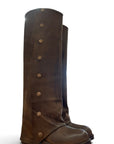 Bottines Harley noires à revers en cuir