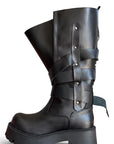 Anfibio con fibbie in pelle nero - Soraya