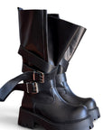Anfibio con fibbie in pelle nero - Soraya