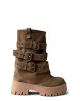 Anfibio con fibbie in camoscio talpa - Diva