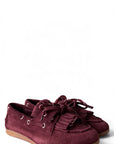 Mocassino con frange in camoscio borgogna - Velvet