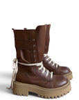 Bottines en daim taupe avec petite poche - Maya